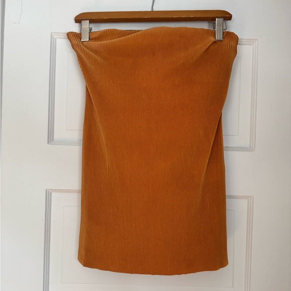 Elegant Orange Corduroy Skirt - Picture 1 of 5